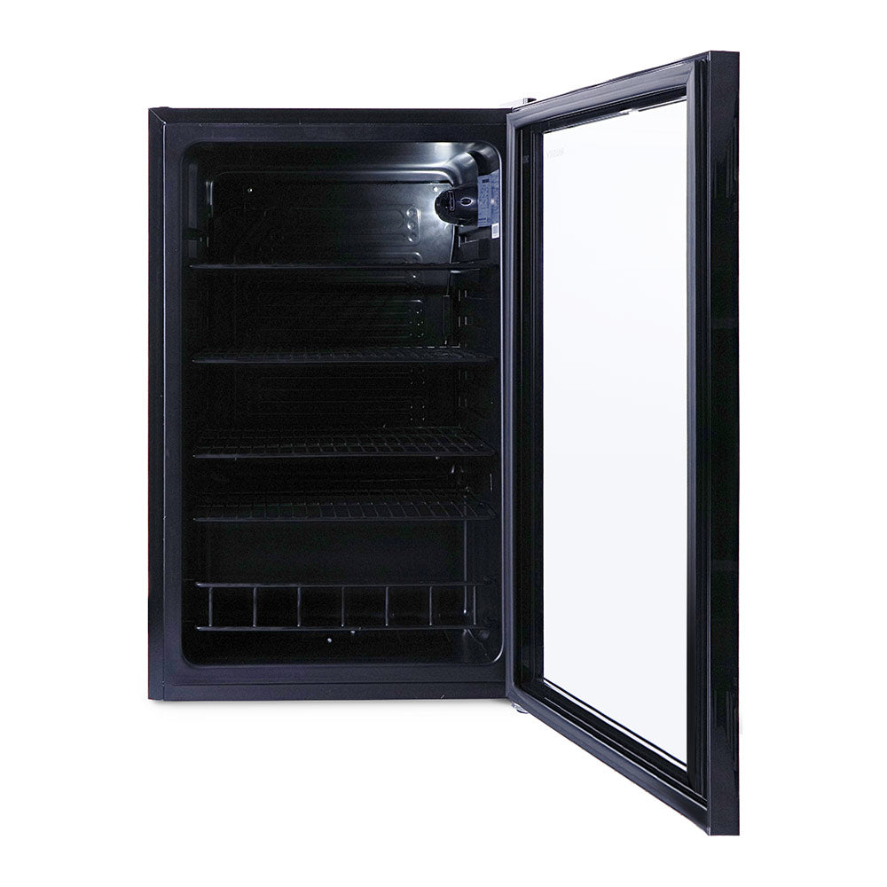 Husky 130L Single Glass Door Under Counter Bar Fridge In Black (CKK130-292-BKAU.1)