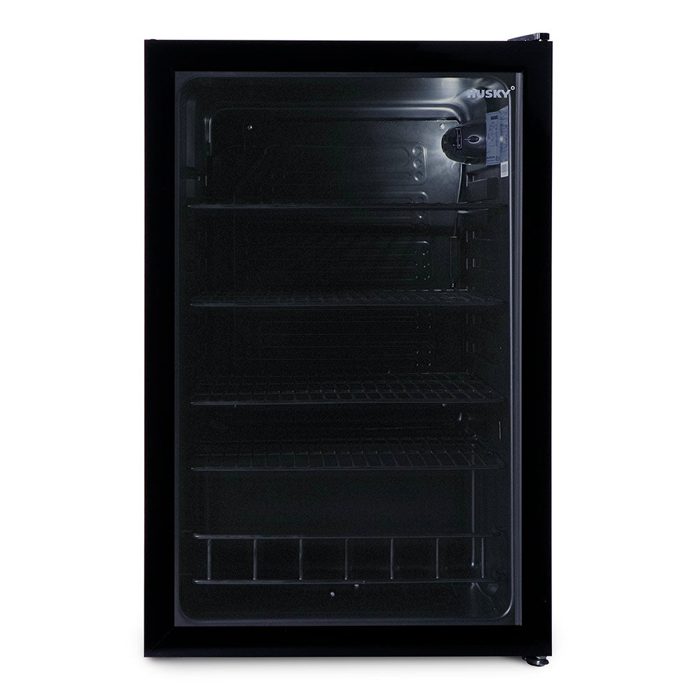Husky 130L Single Glass Door Under Counter Bar Fridge In Black (CKK130-292-BKAU.1)