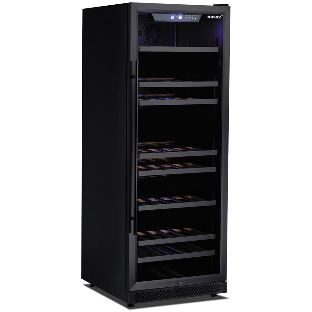 Husky Riserva 380L Dual Zone Freestanding Wine Fridge in Matt Black (H