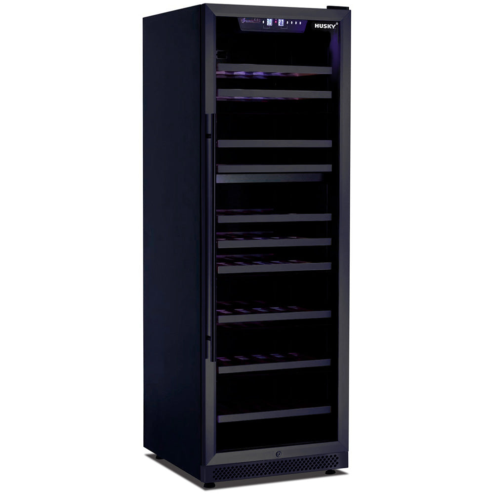 Husky Riserva 450L Dual Zone Freestanding Wine Fridge in Matt Black (H