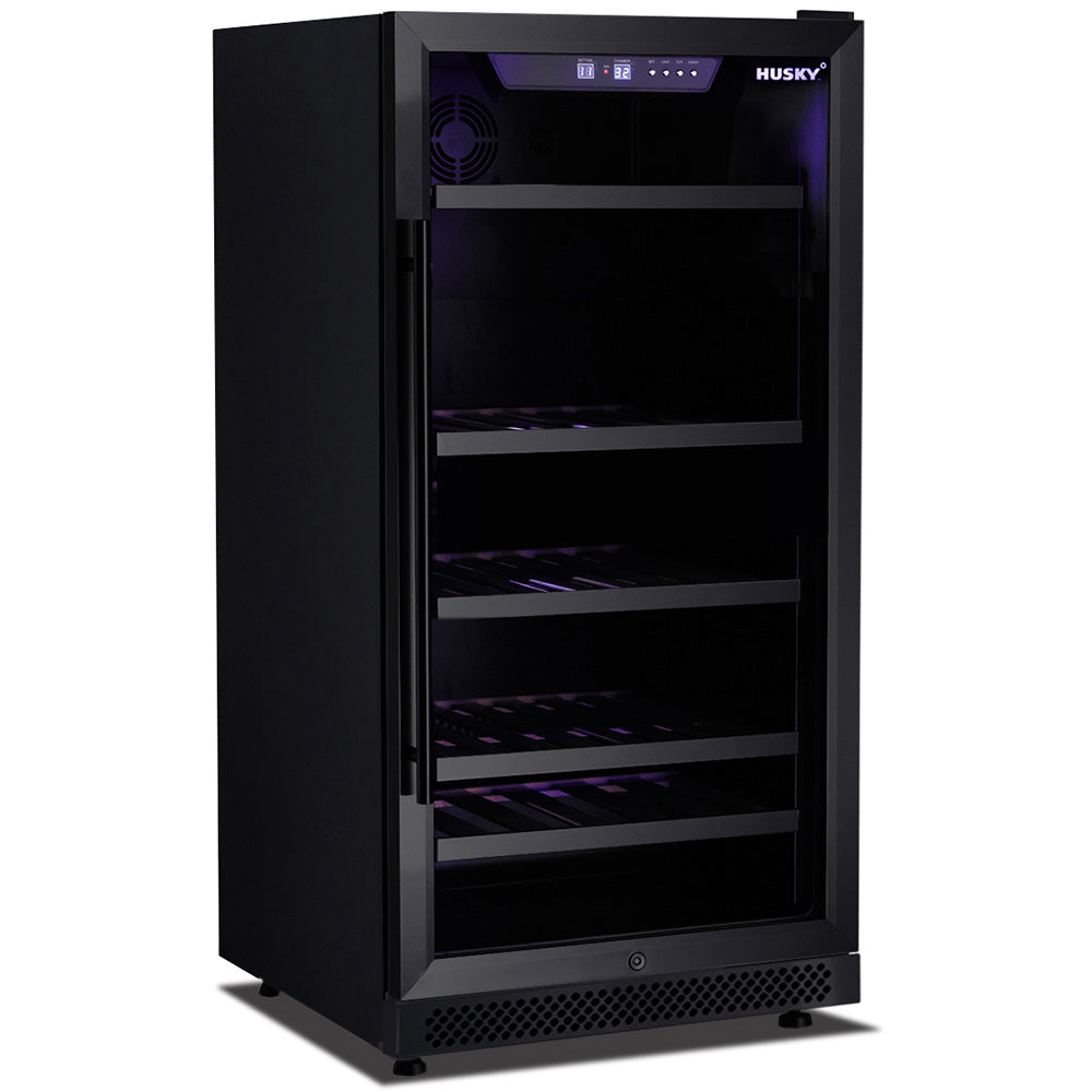Husky Riserva 240L Dual Zone Freestanding Wine Fridge in Matt Black (H