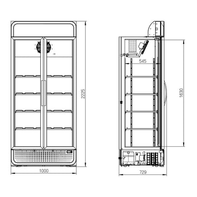 Husky 795L Double Glass Door Commercial Fridge in Black (C8PRO-H-BK-AUHU)