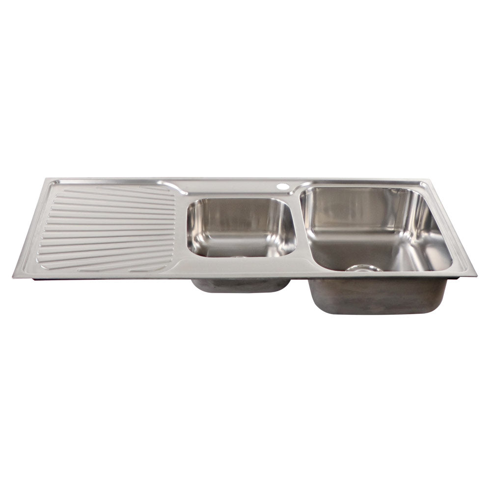Tisira 108cm 1.5 Bowl Stainless Steel Kitchen Sink With Left Hand Drainer (TSLE1081L)