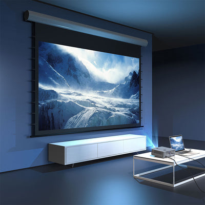 One Products Deluxe 100" Electric Motorised Drop-Down Projector Screen (OPMOTO100)