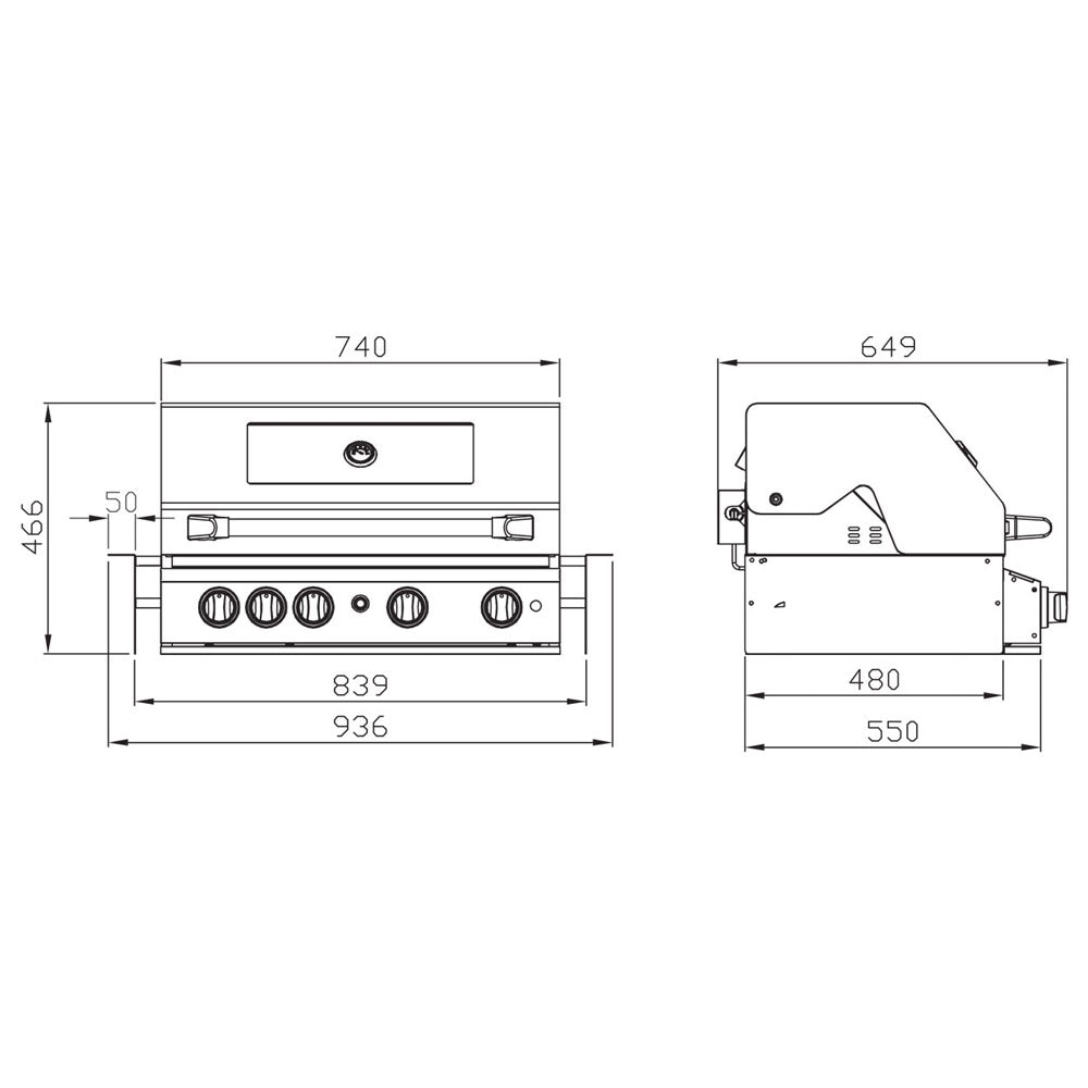 Smart 4 Burner Built-In Gas BBQ With Rotisserie & Rear Infrared Burner In Stainless Steel (401WB-W)