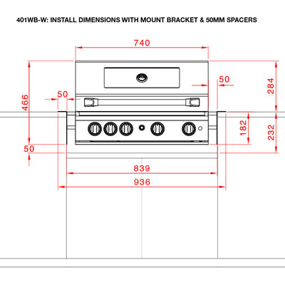 Smart 4 Burner Built-In Gas BBQ With Rotisserie & Rear Infrared Burner In Stainless Steel (401WB-W)