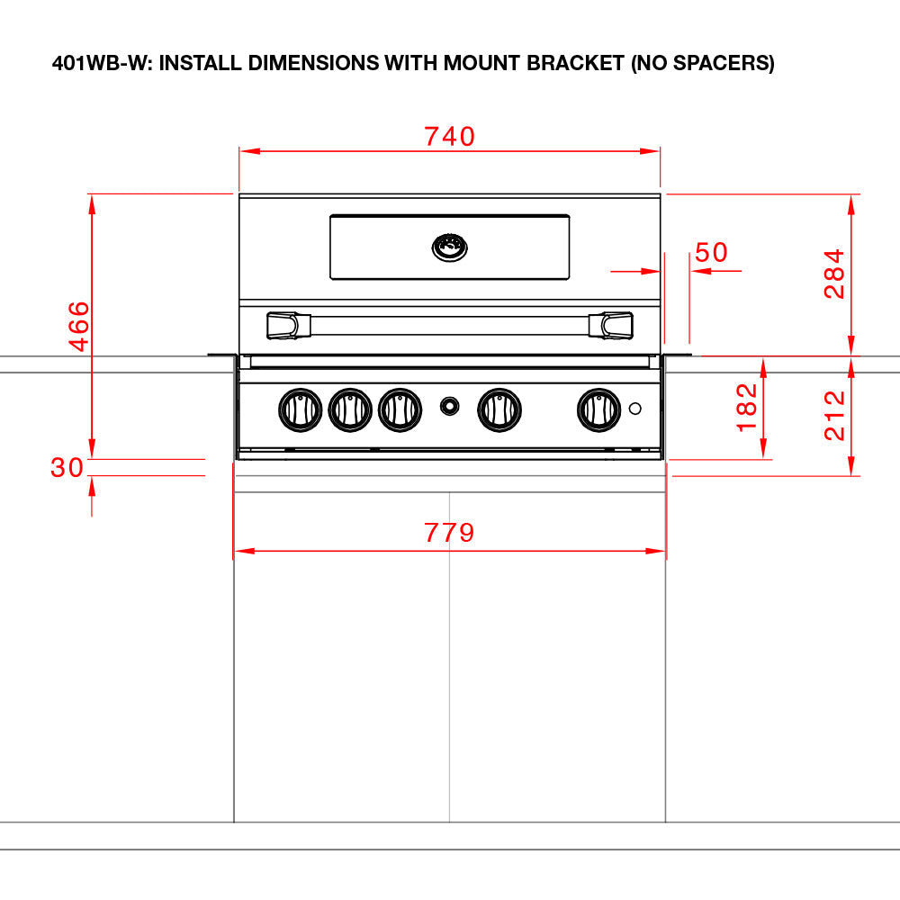 Smart 4 Burner Built-In Gas BBQ With Rotisserie & Rear Infrared Burner In Stainless Steel (401WB-W)