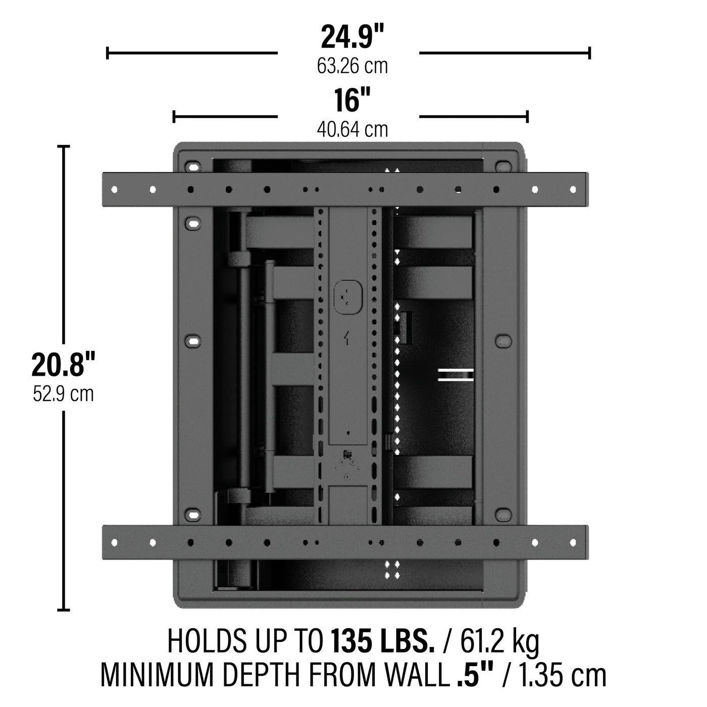 SANUS Premium Large In-Wall Full-Motion Mount for TVs up to 61kg, 42"-85"(VIWLF128-B2)