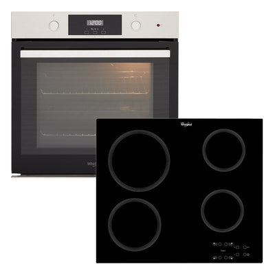 Whirlpool 60cm Built-In Oven & 60cm 4 Zone Ceramic Cooktop Hob Kitchen Bundle