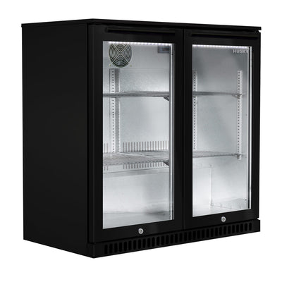 Husky 190L Double Door Alfresco Drinks Chiller With Anti-Condensation Doors In Black (ALF-C2-BLK-840)