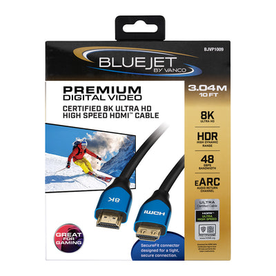 Bluejet 8k Ultra HD 48GBPS HDMI Cable - 12 Ft Length (BJVP1009)