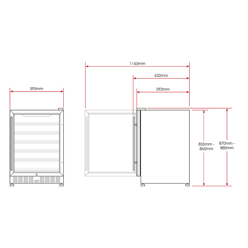 Husky Vino Pro 154L Dual Zone Under Counter Wine Fridge in S/Steel Door Trim (HUS-WC54D-ZY)