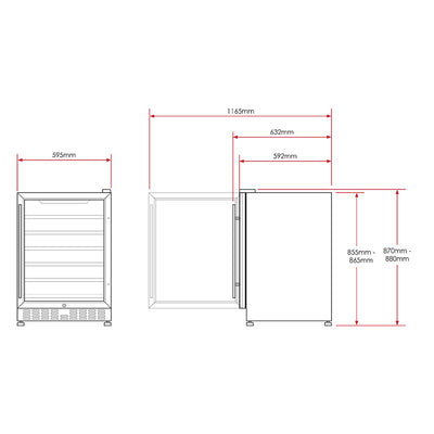 Husky Vino Pro 154L Dual Zone Under Counter Wine Fridge in S/Steel Door Trim (HUS-WC54D-ZY)