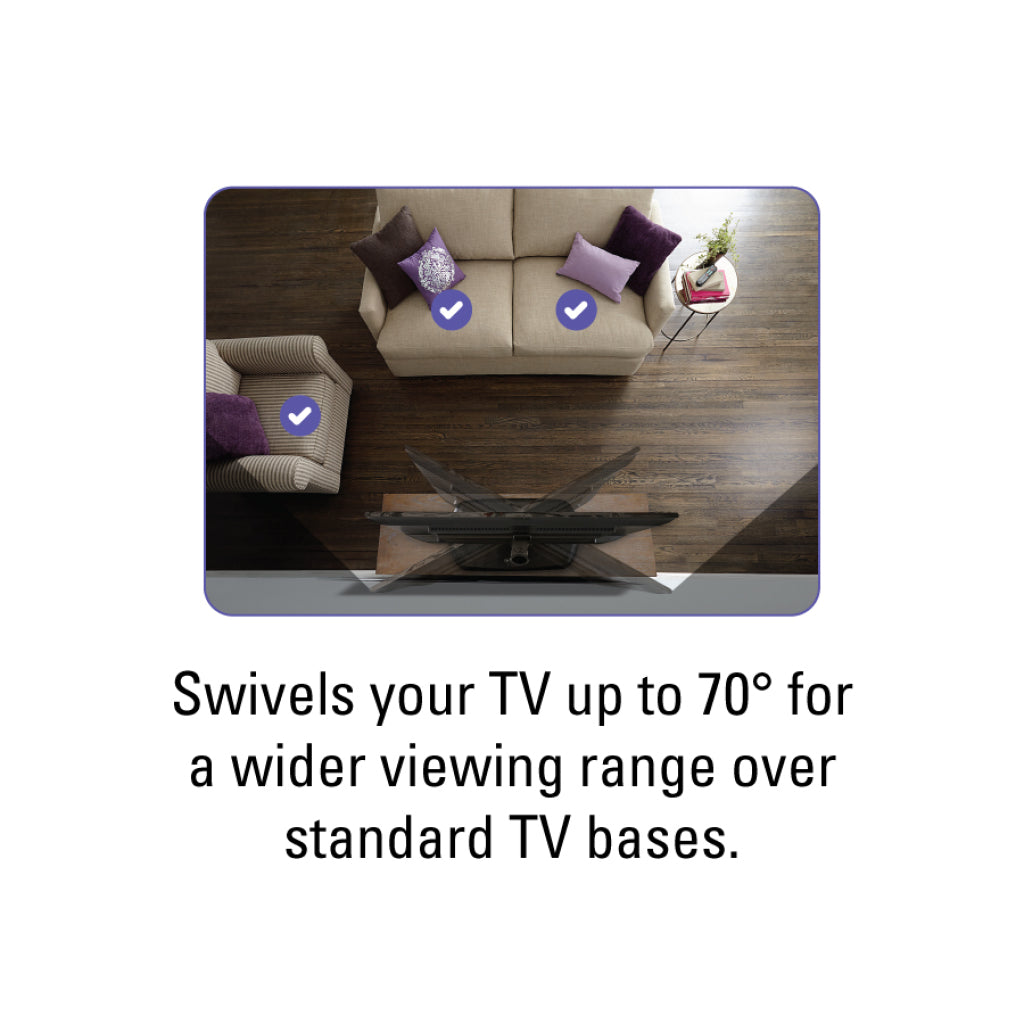 Sanus Vuepoint Swivel Adjustable Universal TV Base Stand For Flat TVs 32" To 65" (FTVS1-B2)