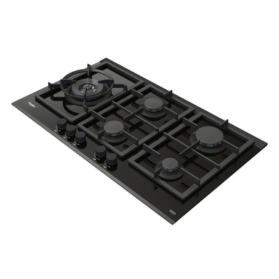 Whirlpool 90cm 5-Burner Black Glass Gas Cooktop (GGW870NBAUS)