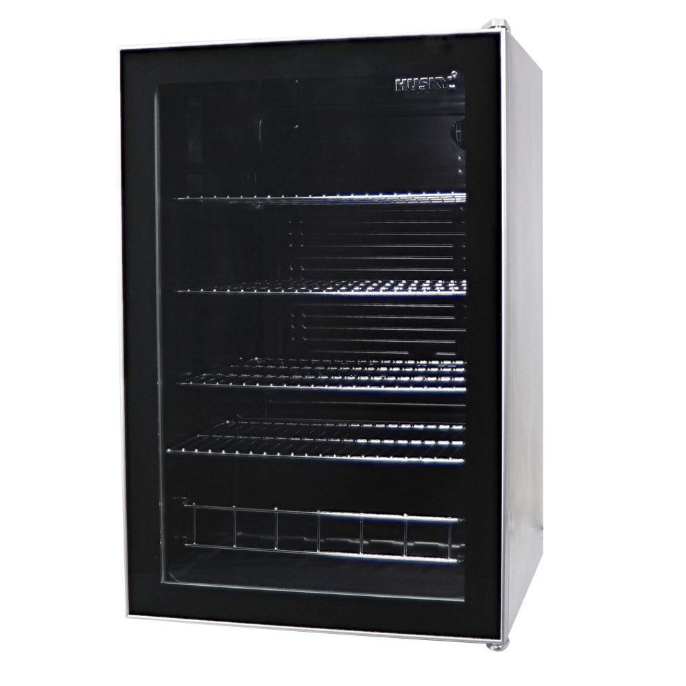 Husky 130L Single Glass Door Under Counter Bar Fridge (HUS-130CNSIL.1)