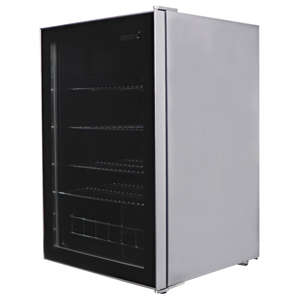 Husky 130L Single Glass Door Under Counter Bar Fridge (HUS-130CNSIL.1)