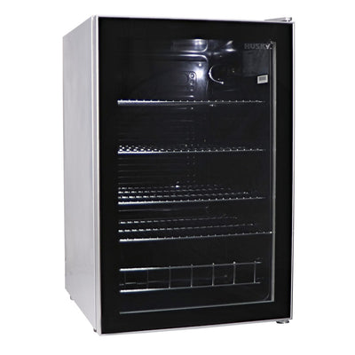 Husky 130L Single Glass Door Under Counter Bar Fridge (HUS-130CNSIL.1)