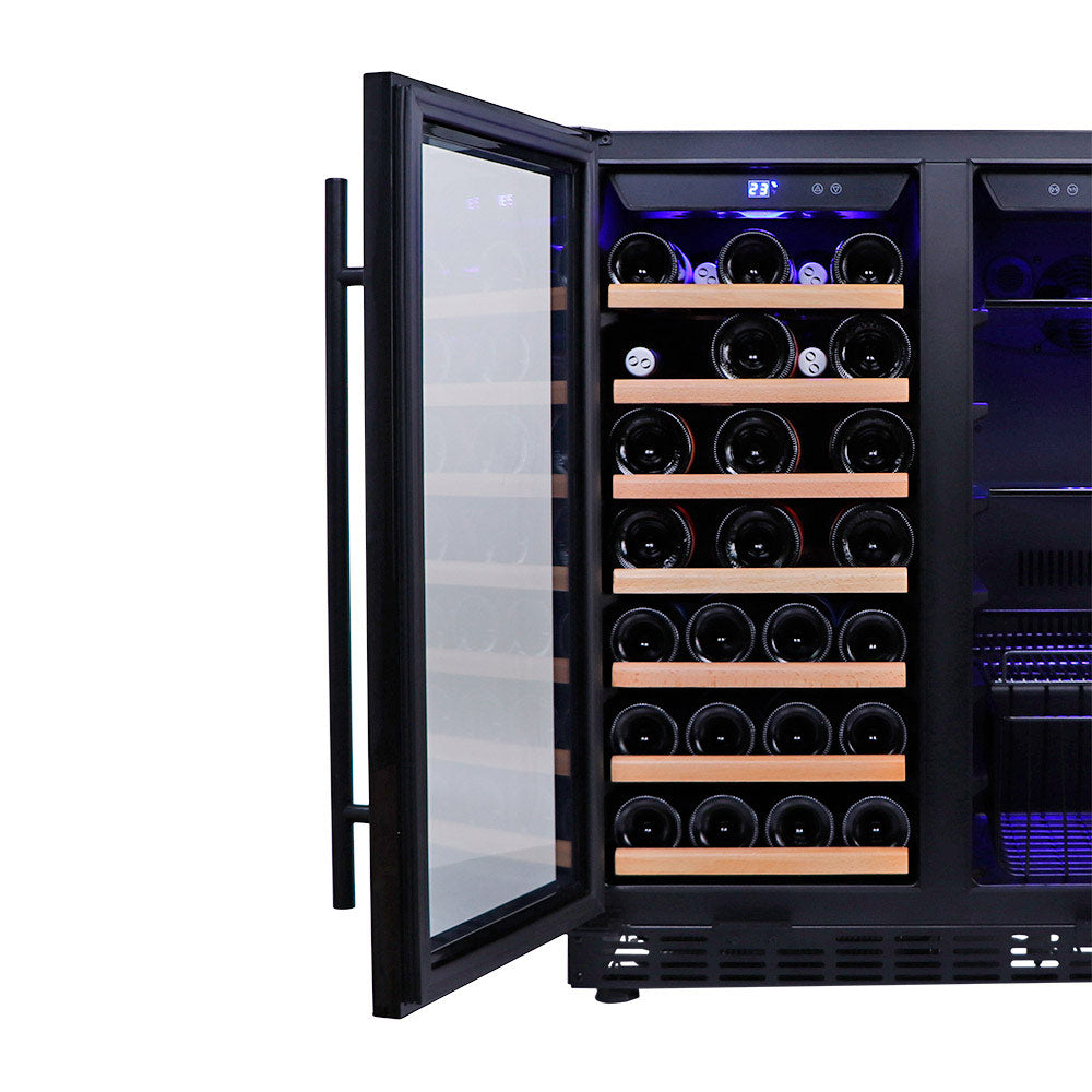 Husky Vino Pro Double Door Wine Fridge & Drinks Chiller in Black Door Trim (HUS-WC66B-BK-ZY)