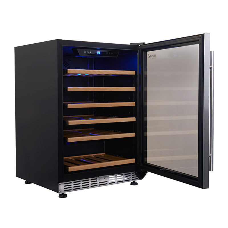 Husky Vino Pro 154L Single Zone Under Counter Wine Fridge in S/Steel Door Trim (HUS-WC54S-ZY)