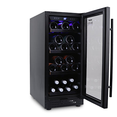 Husky Riserva 80L Dual Zone Wine Fridge in Matt Black (HUSWS33DMBZY)