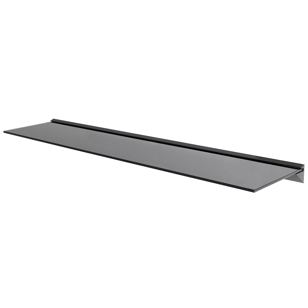 Mahara Black Floating Shelf - Tempered Safety Glass Shelf 8mm Thickness - Mounted Wall