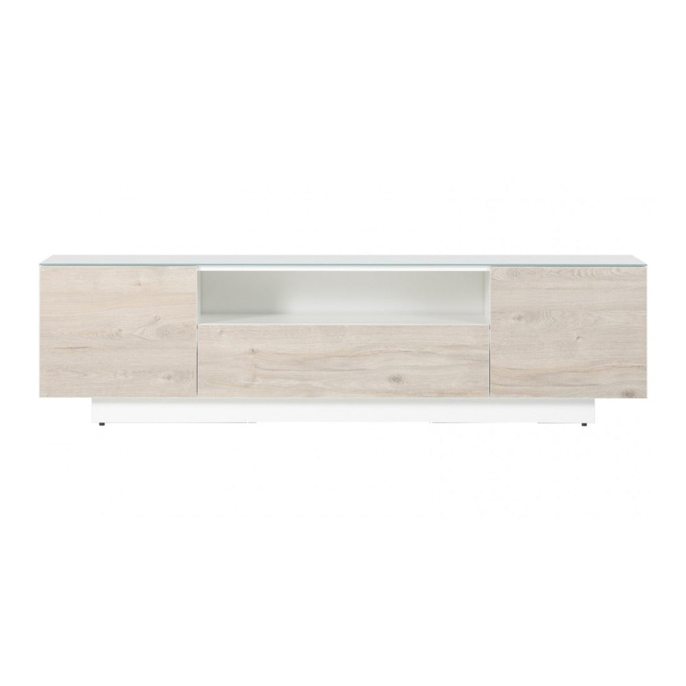 Sonorous 1800mm Value Series TV Cabinet in White/Walnut (LB1830GWHTSCO)