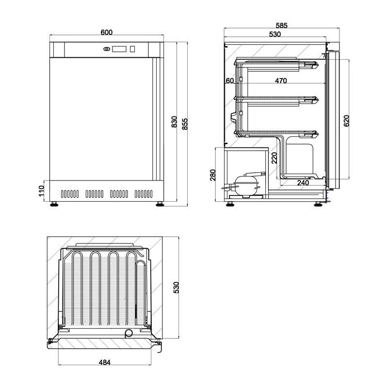 Husky 115L Single Solid Door Commercial Freezer (FSS2-SD-HT)