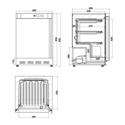 Husky 115L Single Solid Door Commercial Freezer (FSS2-SD-HT)