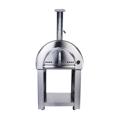 Smart Freestanding Wood Fired Pizza Oven In Black & Stainless Steel Finish (PW01+PW01-C)