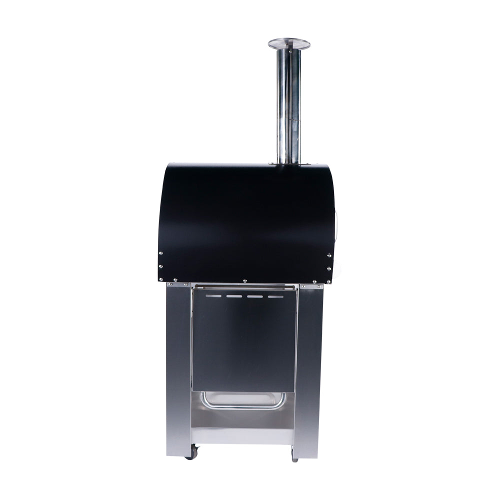 Smart Freestanding Wood Fired Pizza Oven In Black & Stainless Steel Finish (PW01+PW01-C)