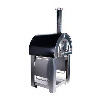 Smart Freestanding Wood Fired Pizza Oven In Black & Stainless Steel Finish (PW01+PW01-C)