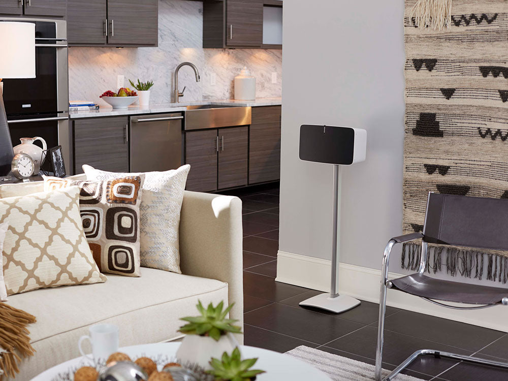 Sanus Wireless Single Speaker Stand Designed For Sonos Play:5 In White (WSS52-W2)