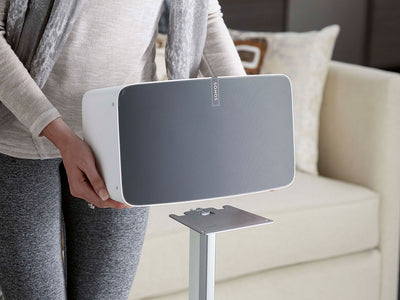 Sanus Wireless Single Speaker Stand Designed For Sonos Play:5 In White (WSS52-W2)