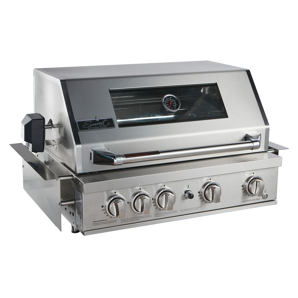 Smart 4 Burner Built-In Gas BBQ With Rotisserie & Rear Infrared Burner In Stainless Steel (401WB-W)