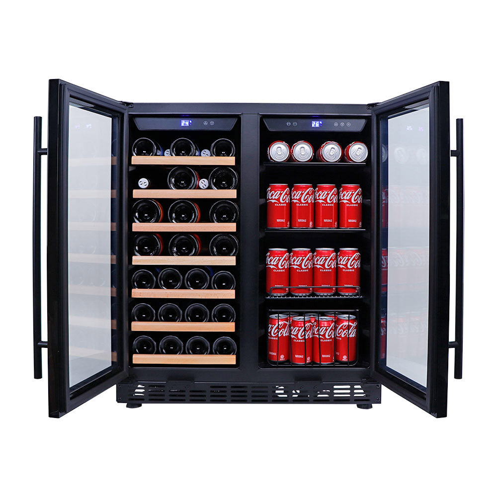 Smart Double Door Wine Fridge & Drinks Chiller in Black (SMAWC66BN)