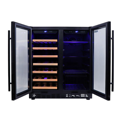 Smart Double Door Wine Fridge & Drinks Chiller in Black (SMAWC66BN)