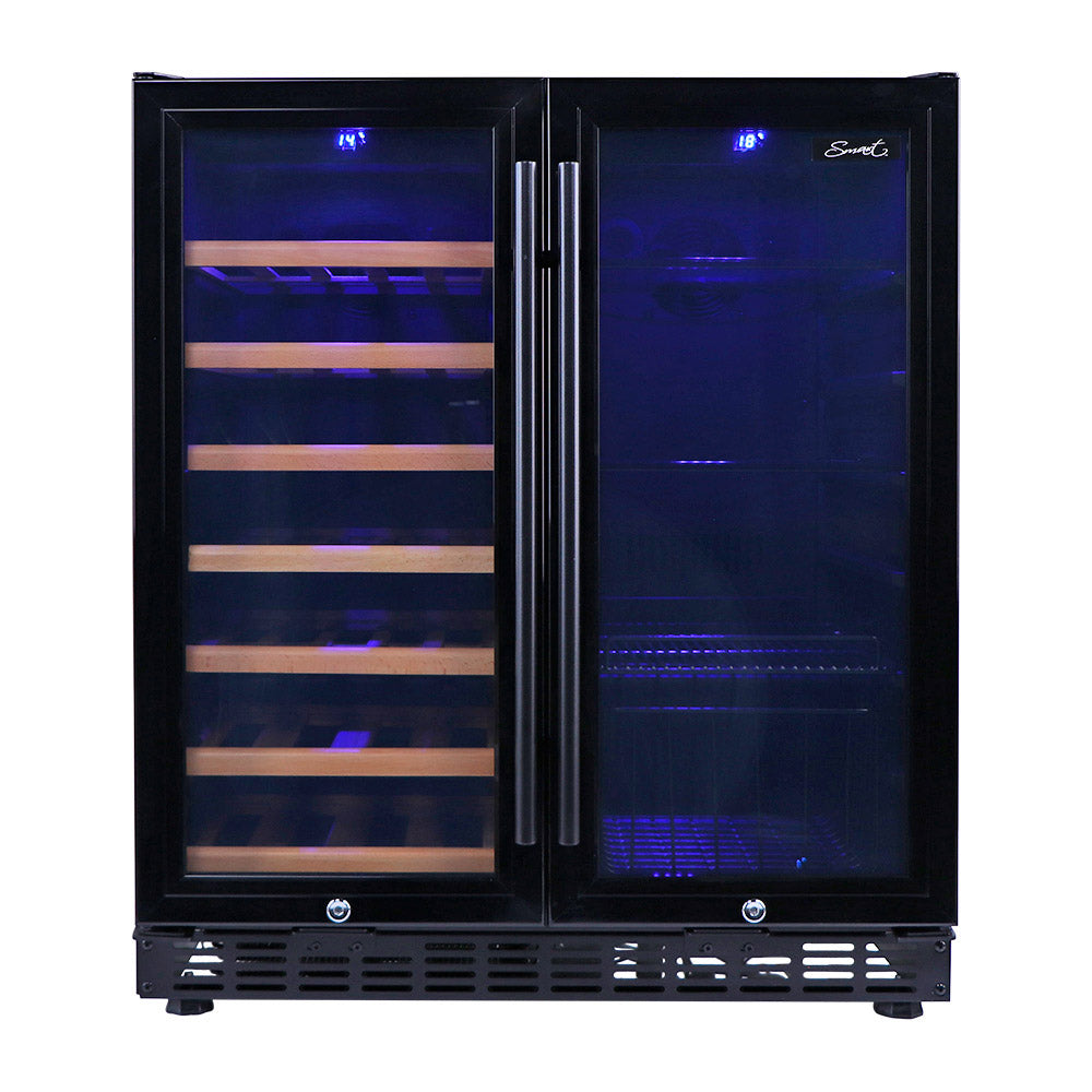 Smart Double Door Wine Fridge & Drinks Chiller in Black (SMAWC66BN)