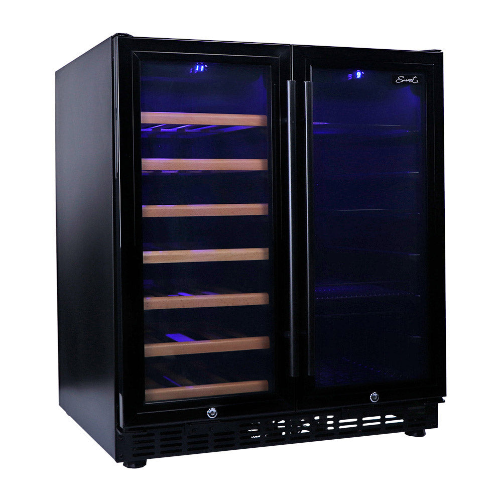 Smart Double Door Wine Fridge & Drinks Chiller in Black (SMAWC66BN)