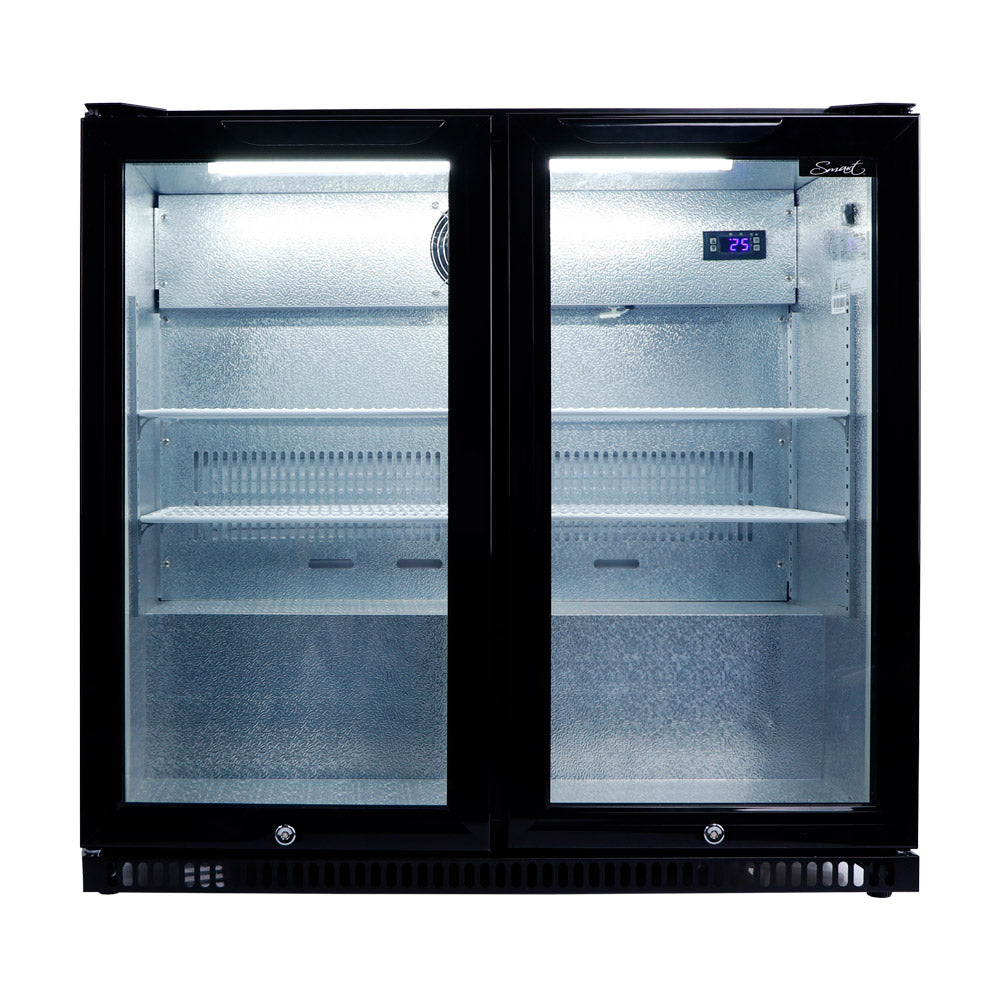 Smart 190L Drinks Chiller With Double Glass Doors in Black (SMH2840BLK)