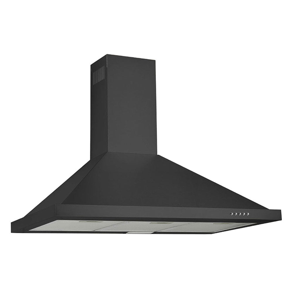 Tisira 90cm Canopy Range Hood With On-Board Motor in Black (TCH90B-L)