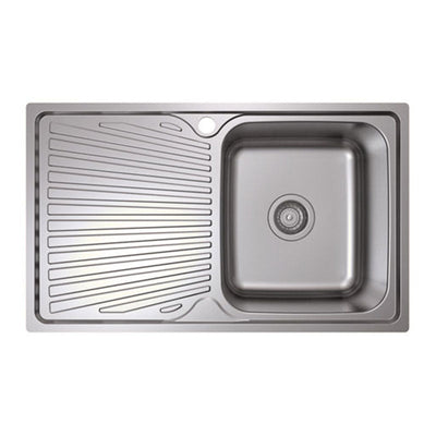 Tisira 80cm Single Bowl Stainless Steel Kitchen Sink With Left Hand Drainer (TSLE800L)