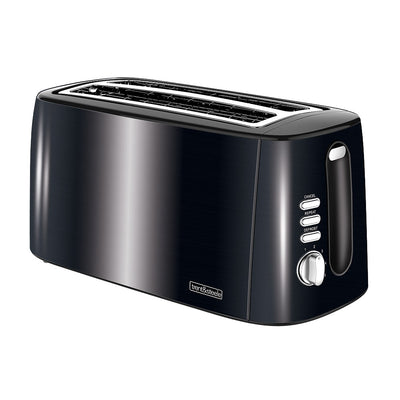 Trent & Steele Shadow Steele 2-Slice Long Slot Toaster in Black Stainless Steel (TS319SS)
