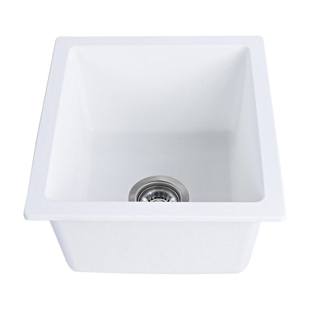 Tisira 46cm Single Bowl White Granite Kitchen/Laundry Sink (TSG460WH)
