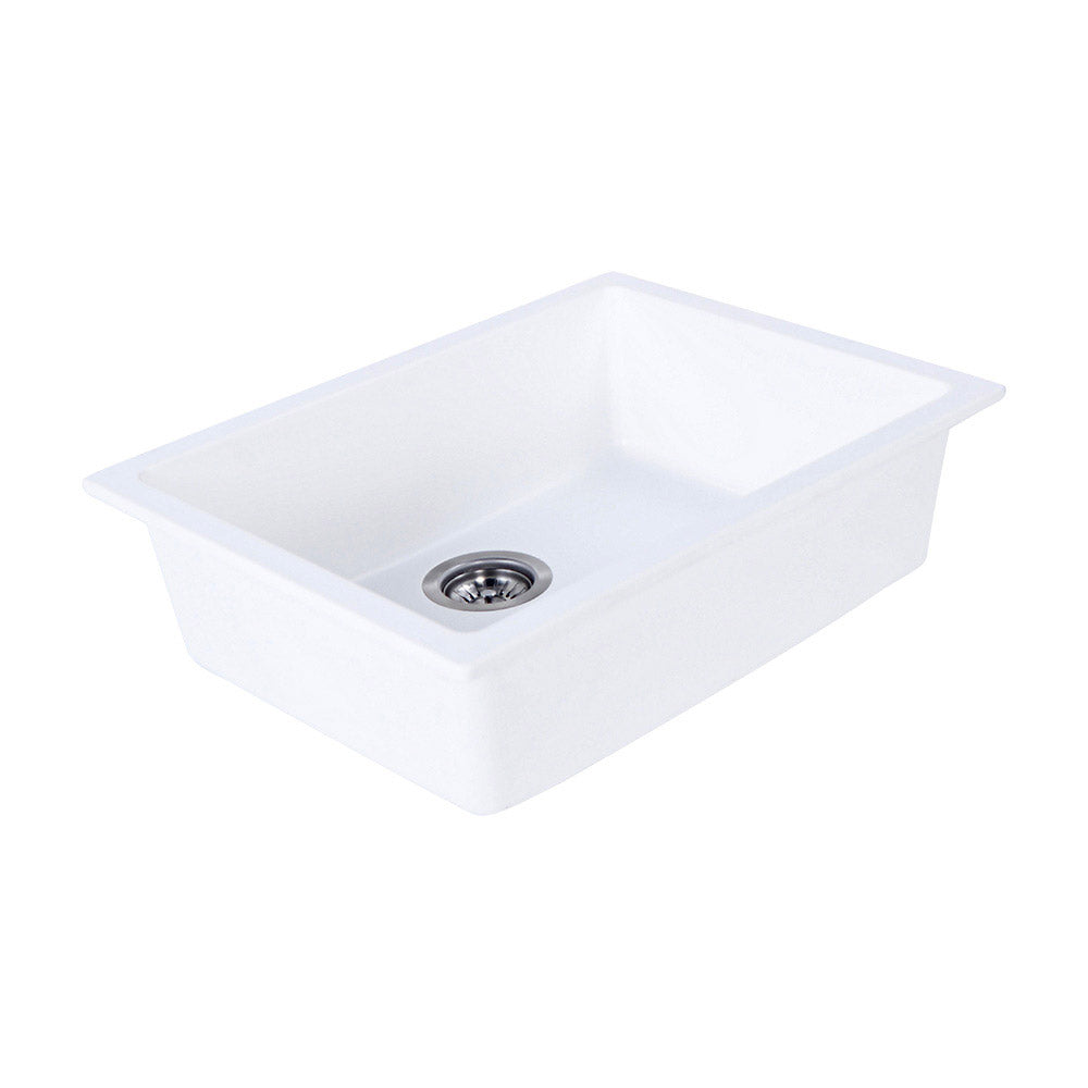 Tisira 46cm Single Bowl White Granite Kitchen/Laundry Sink (TSG460WH)