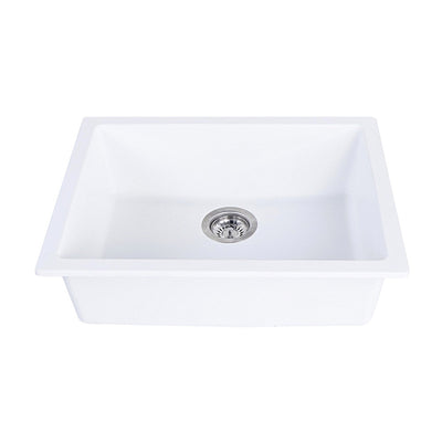 Tisira 61cm Single Bowl White Granite Kitchen/Laundry Sink (TSG610WH)