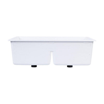 Tisira 79cm Double Bowl White Granite Kitchen/Laundry Sink (TSG790WH)