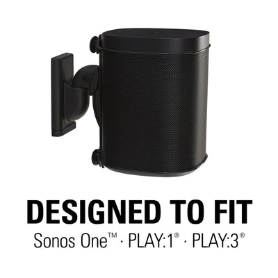 Sanus Swivel And Tilt Speaker Wall Mount For Sonos One, SL, Play:1 & Play:3 In Black (WSWM21-B2)