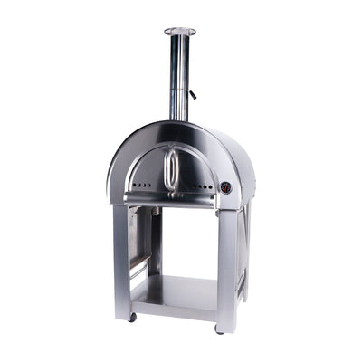 Smart Freestanding Wood Fired Pizza Oven In Black & Stainless Steel Finish (PW01+PW01-C)