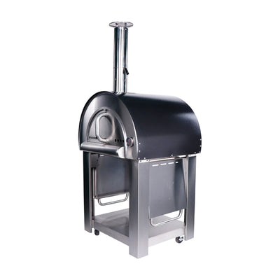 Smart Freestanding Wood Fired Pizza Oven In Black & Stainless Steel Finish (PW01+PW01-C)